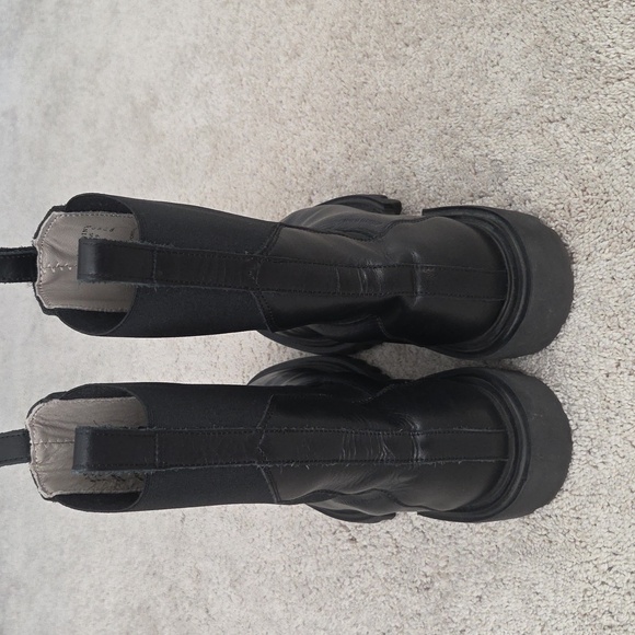 Allsaints Black Leather Chunky Boots HALLIE - Picture 7 of 11